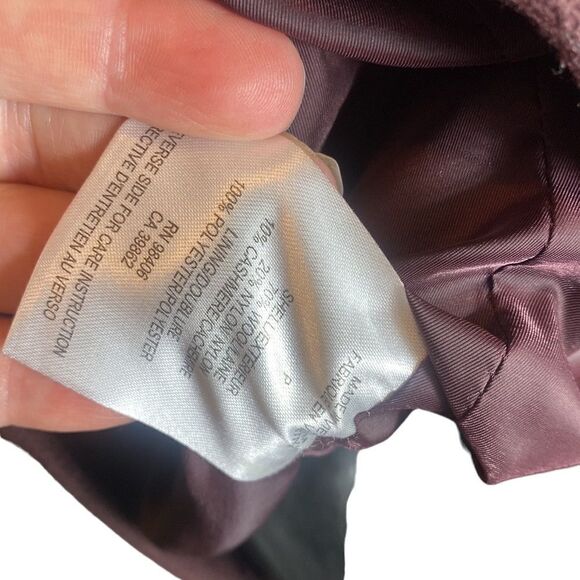 Theory camire honorum duffle coat burgundy wool/cashmere size P - Picture 5 of 8